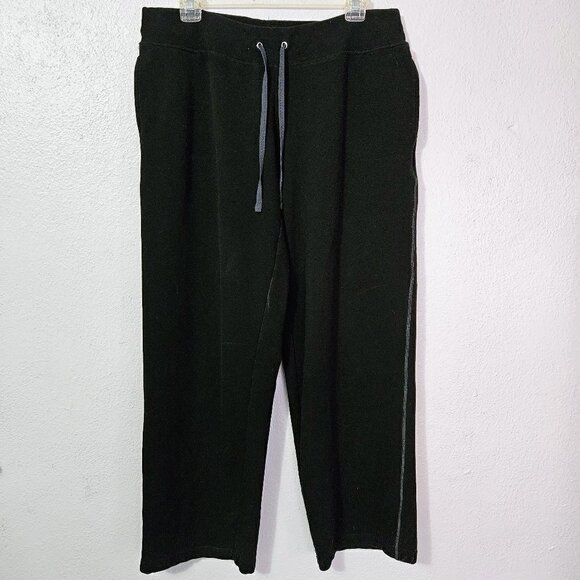 DANSKIN WOMEN'S ACTIVE WEAR, BLACK ANKLE LENGTH RUNNING-WORK OUT PANTS, SIZE L/G - Picture 2 of 4